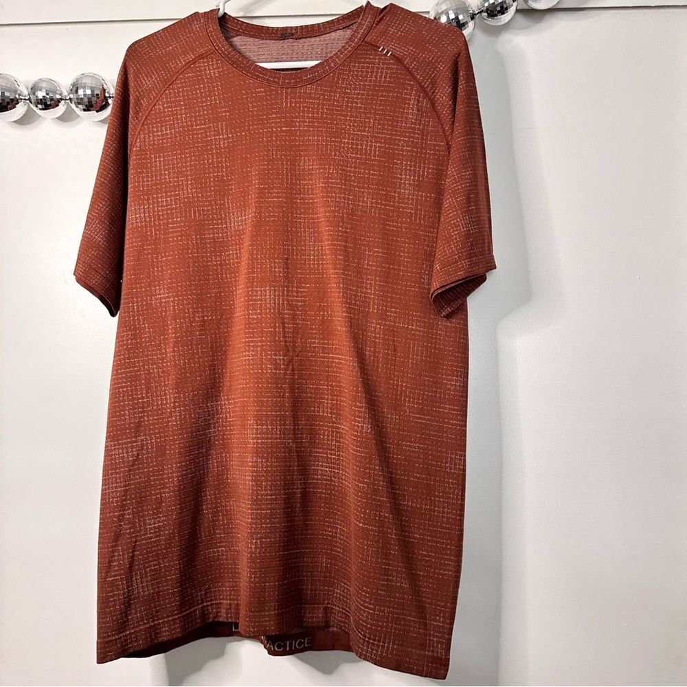 Lululemon Metal Vent Tech T-Shirt 2.0 Disrupted Grid Delicate Mint / Date Brown - Picture 4 of 7